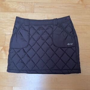 Chocolate Brown Louis Castel Quilted Mini Skirt